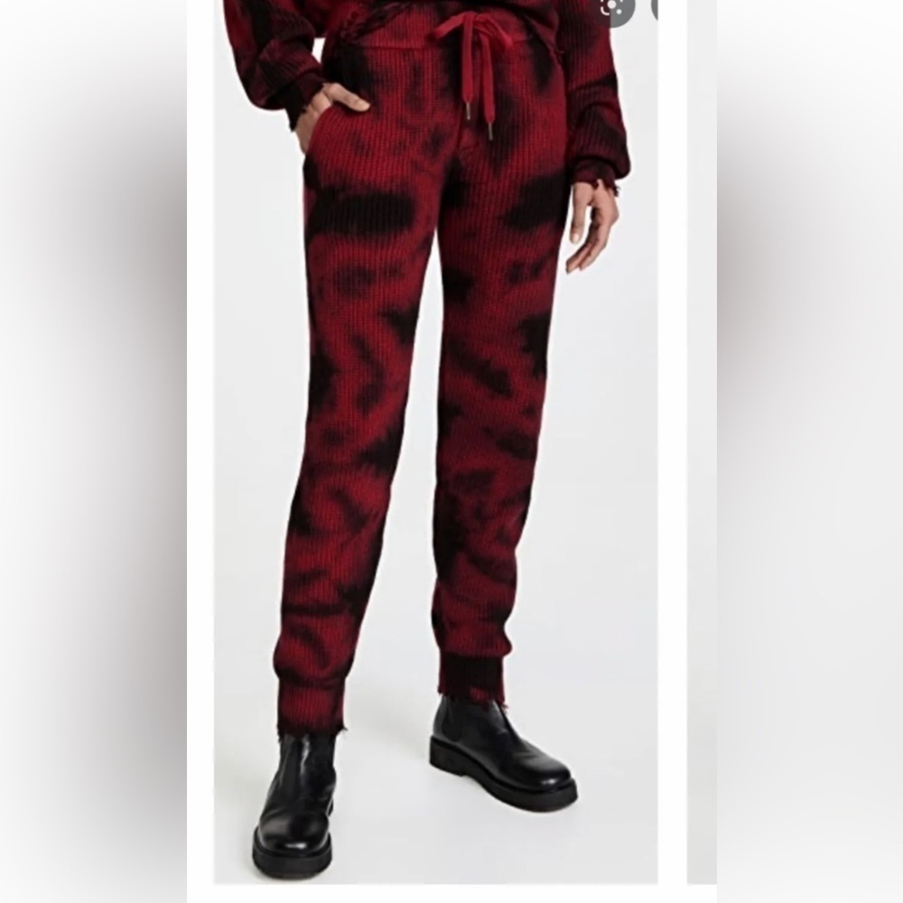 SER.O.YA Women's Ida Tie Dye Joggers Red Black Size XL Cozy Loungewear